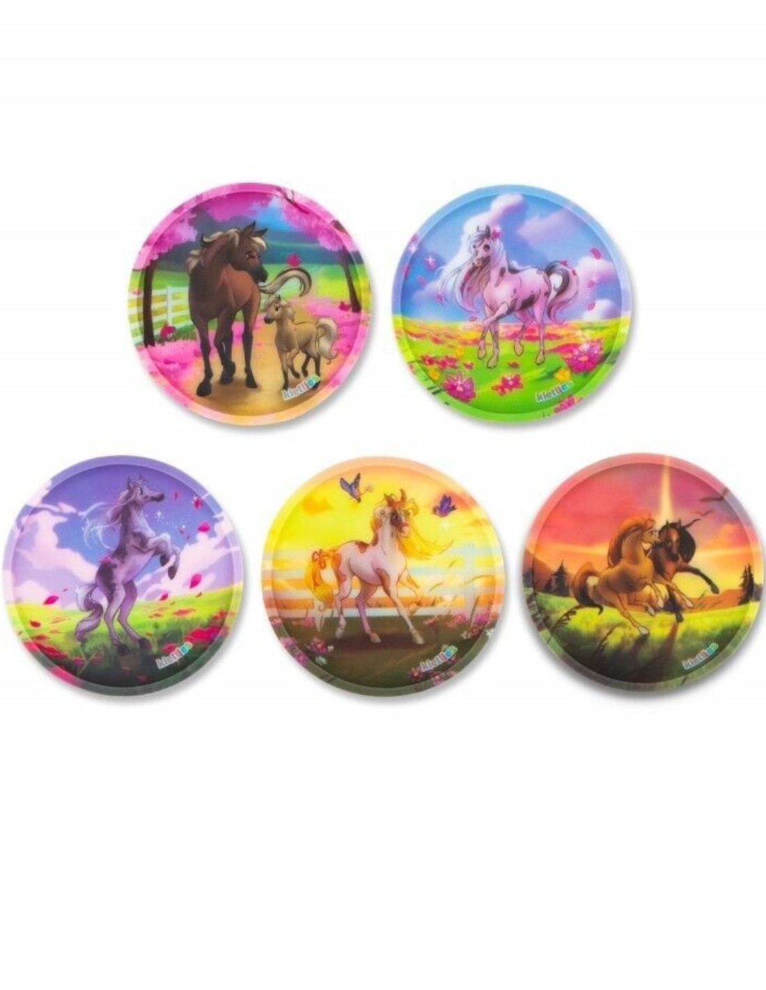 Set 5 Kletties Accessorio Con Velcro Zaino Ergobag 24 Pony Ranch