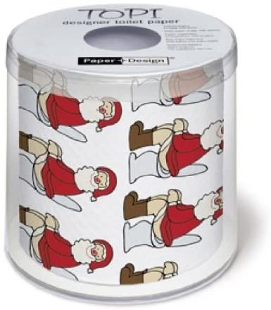 Carta Igienica Natalizia 3 Veli 200 Strappi Babbo Natale Sul WC