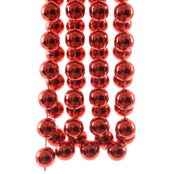Addobbo Albero di Natale Collana Di Perle Rossa 270cm