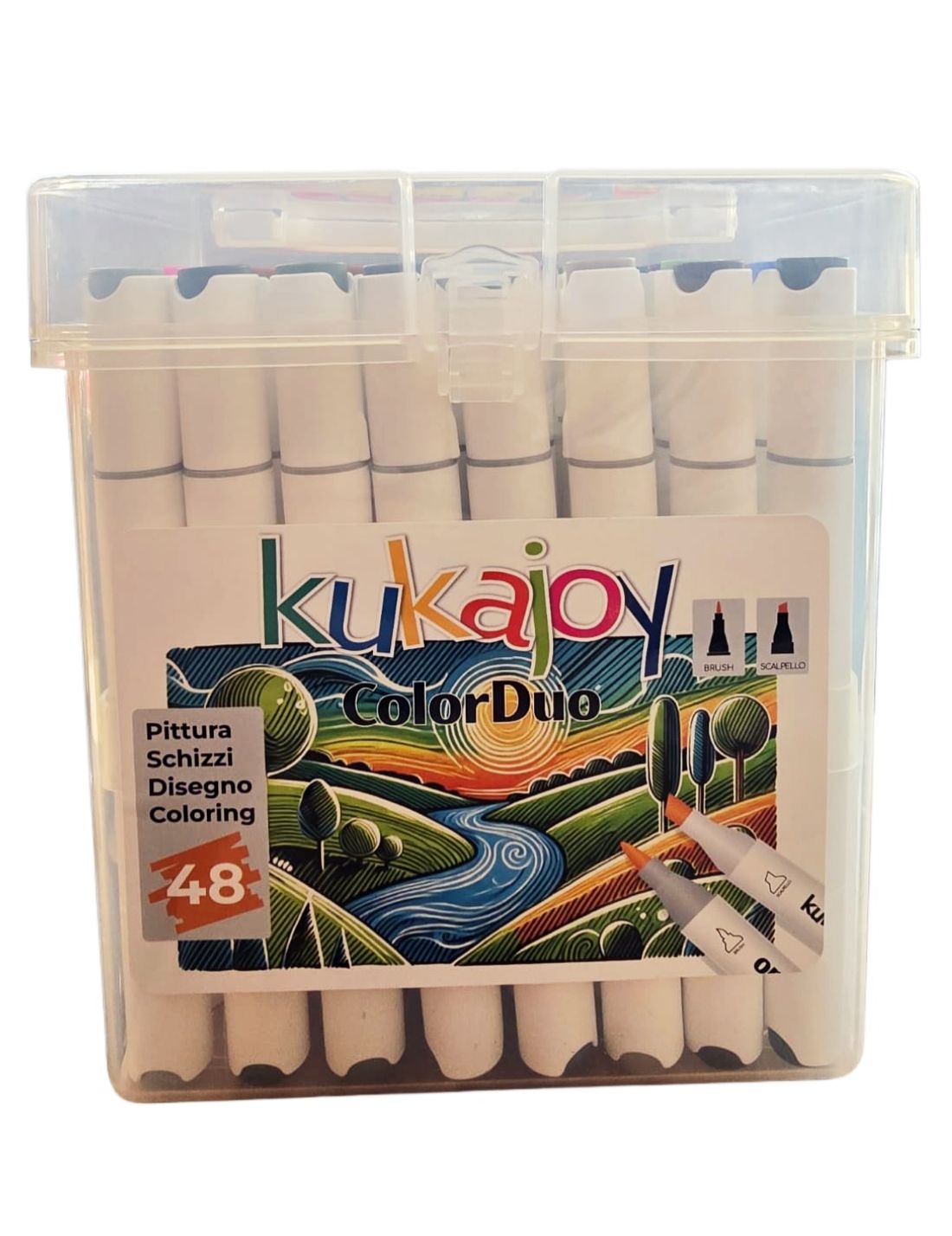 Pennarelli Color Duo Brush Doppia Punta Kukajoy 48pz