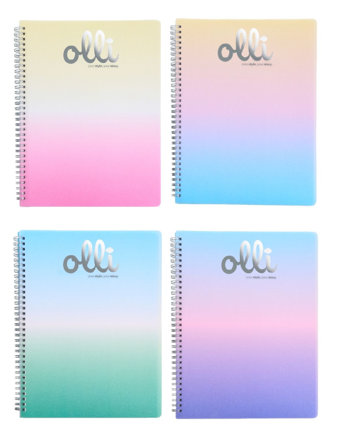 Maxi Quaderno Spiralato Glitter Rainbow PPL 70ff 70gr A4 Olli