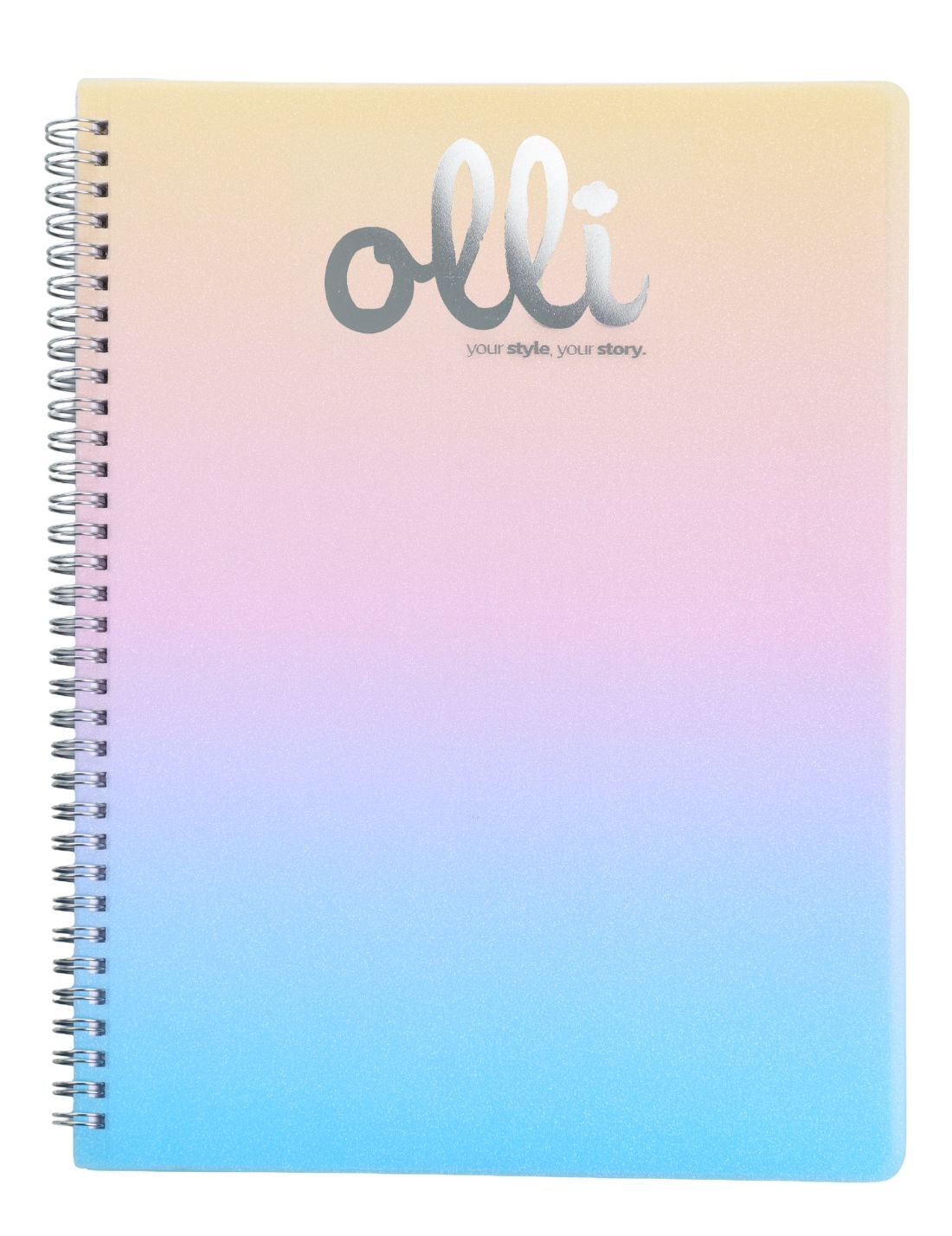 Maxi Quaderno Spiralato Glitter Rainbow PPL 70ff 70gr A4 Olli