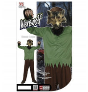 Costume Halloween Bambino Lupo Mannaro Con Maglia Verde