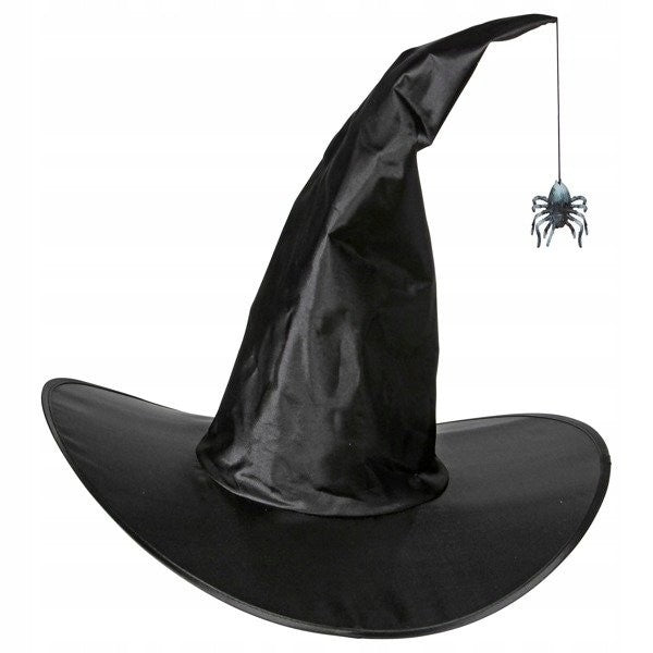 Cappello Halloween Da Strega Modellabile In Satin Con Ragno Accessori Halloween