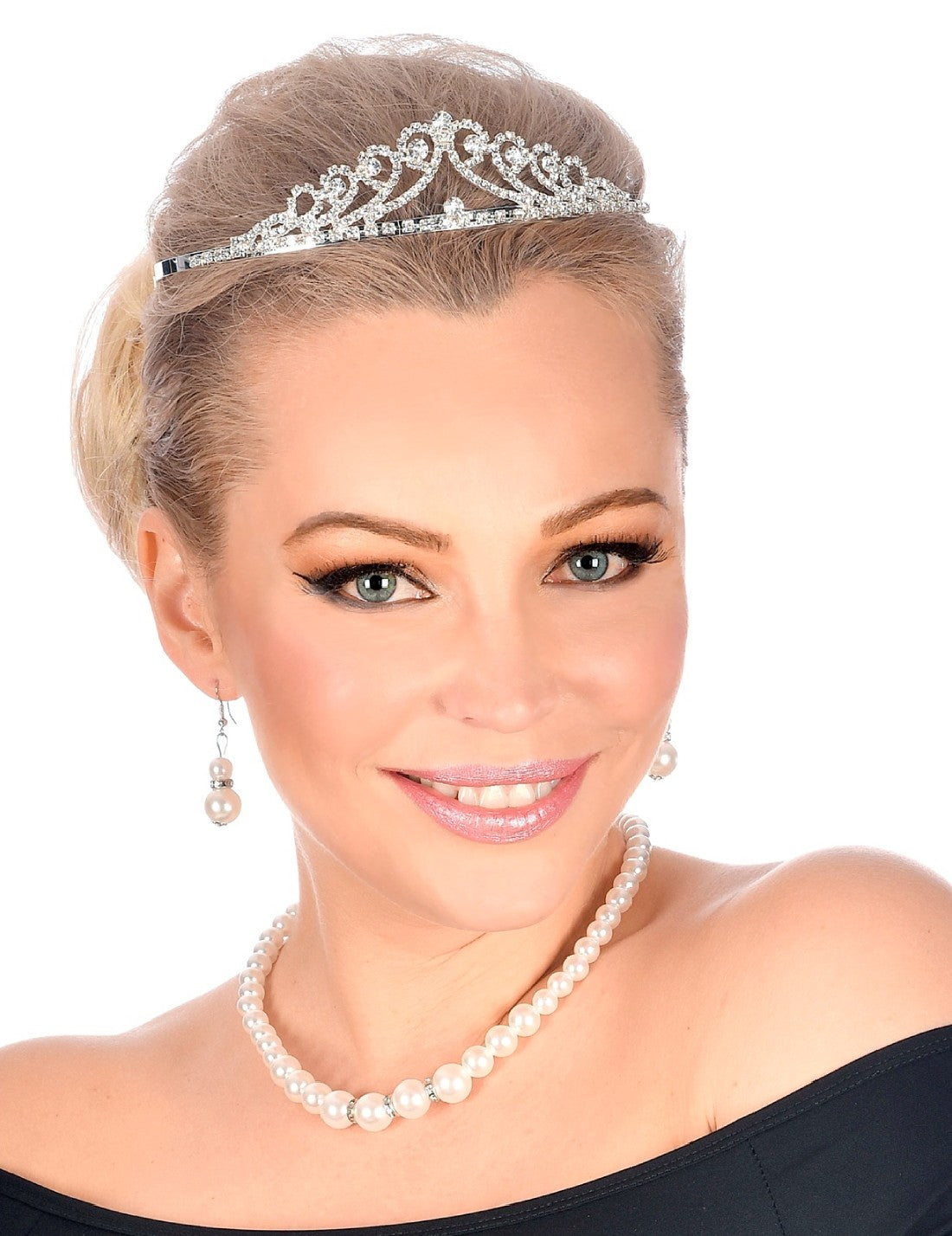 Diadema Principessa Argento Con Strass