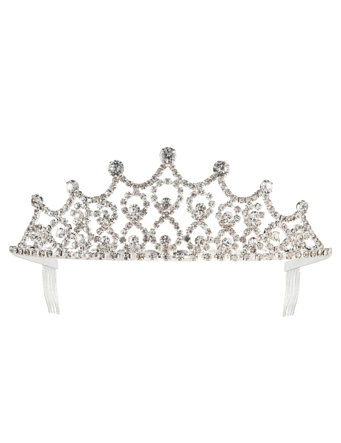 Diadema Principessa Argento Con Strass