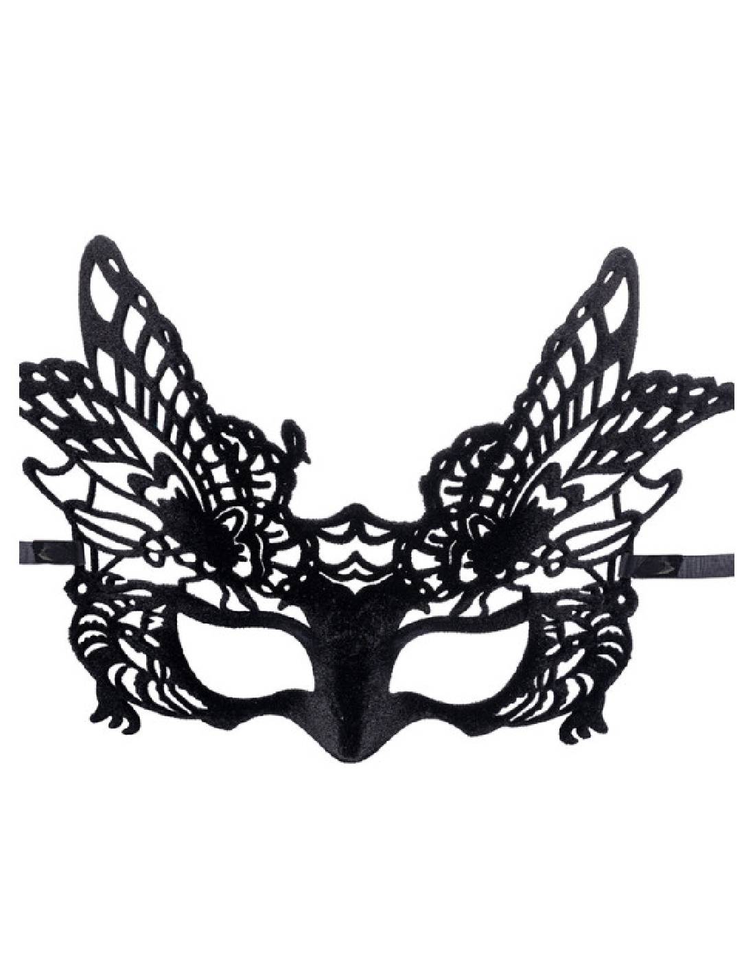 Maschera Di Halloween Farfalla In Plastica Con Velluto