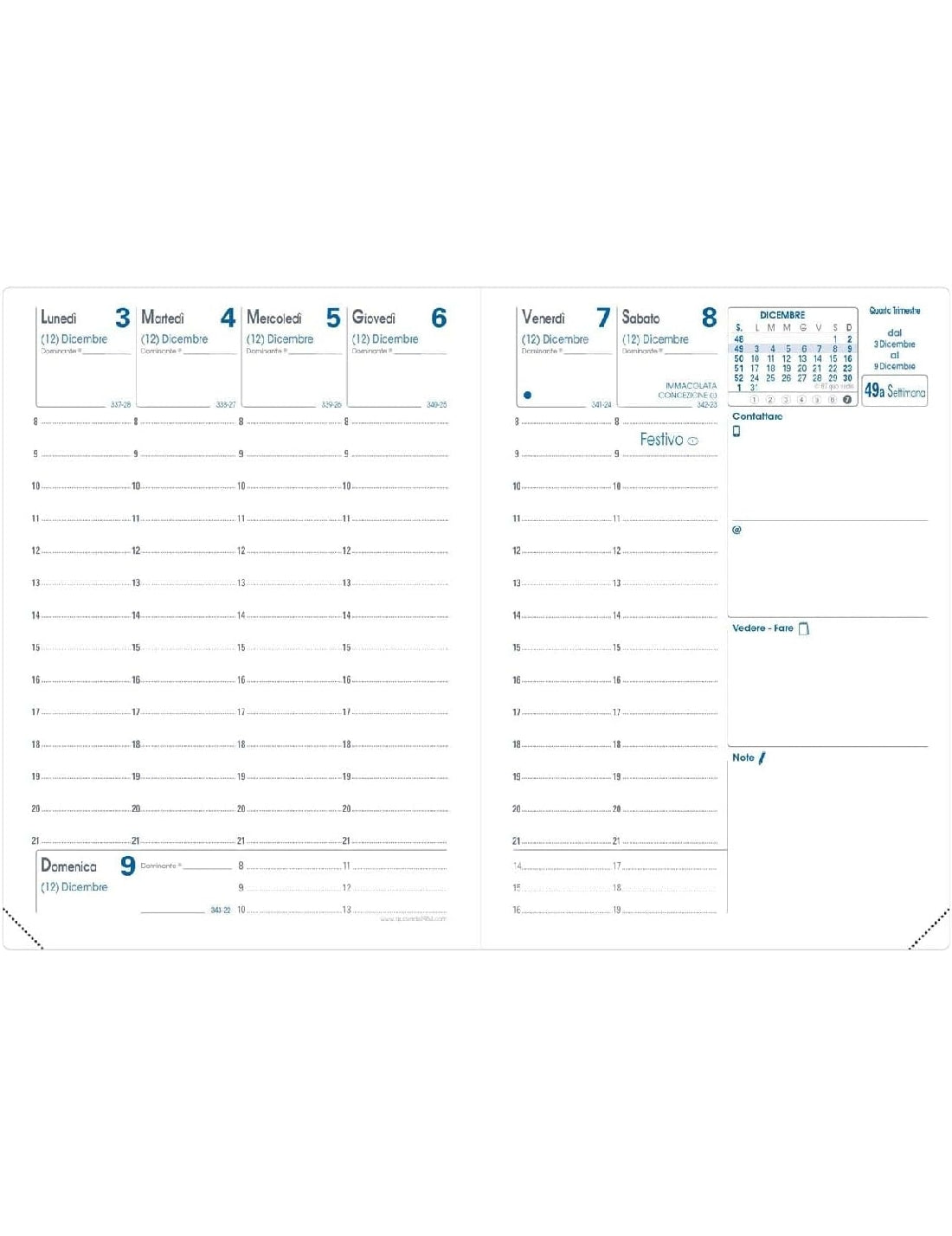 Agenda Settimanale 13 Mesi 2026 Quo Vadis Rigiro Impala 9x12,5cm