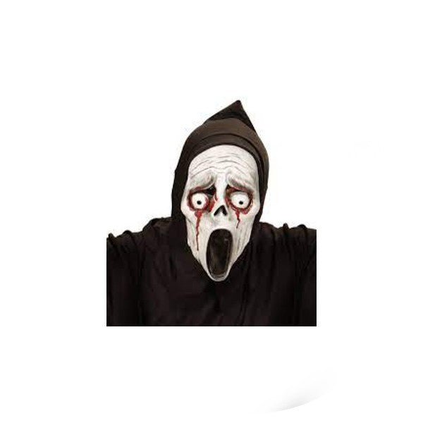 Fantasma Che Urla Con Occhi Sanguinanti Cappuccio Maschera Halloween