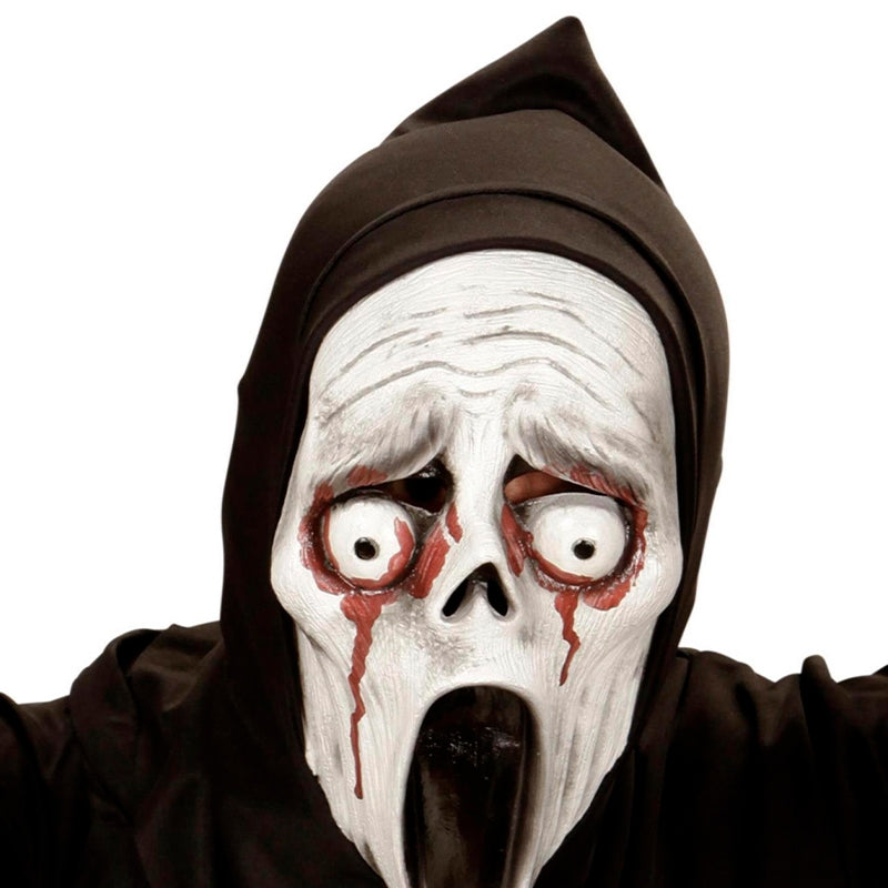 Maschera Halloween Con Cappuccio Fantasma Ululante Con Occhi Sanguinanti