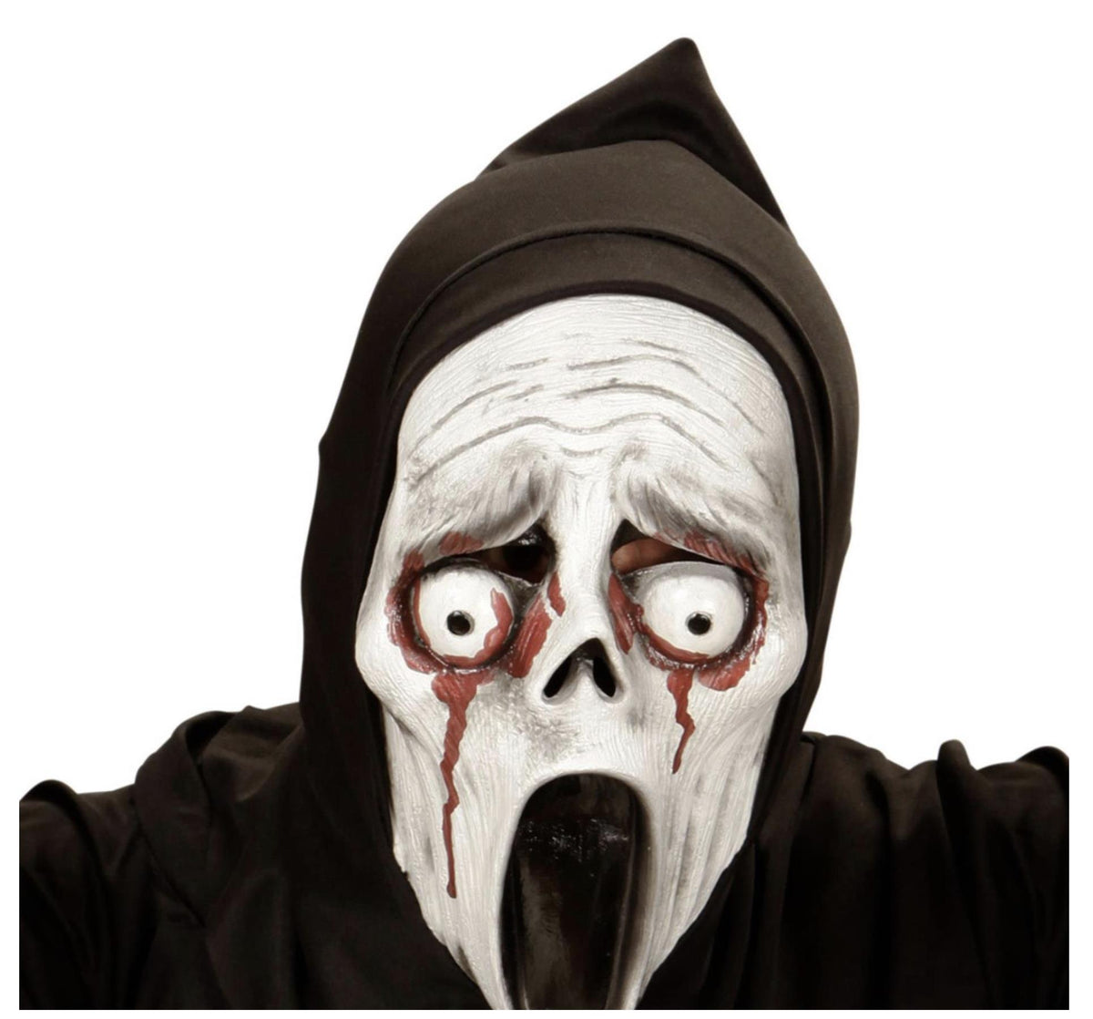 Maschera Halloween Con Cappuccio Fantasma Ululante Con Occhi Sanguinanti