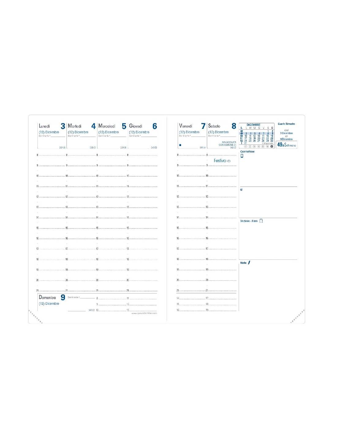 Agenda Settimanale 13 Mesi 2026 Quo Vadis Affari Roma Blu