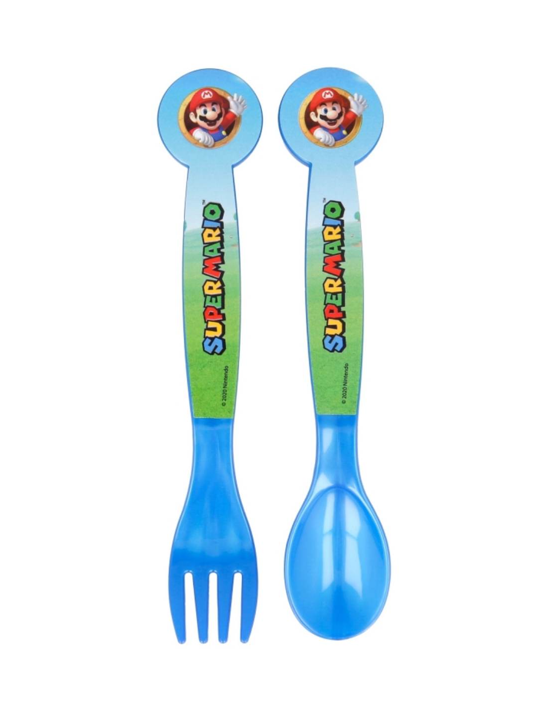 Set Posate Per Bambini Cucchiaio E Forchetta Super Mario