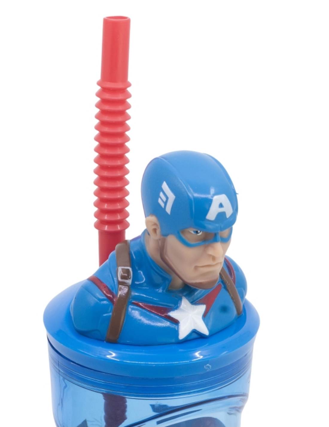 Bicchiere Borraccia Con Cannuccia Marvel Capitan America 360ml