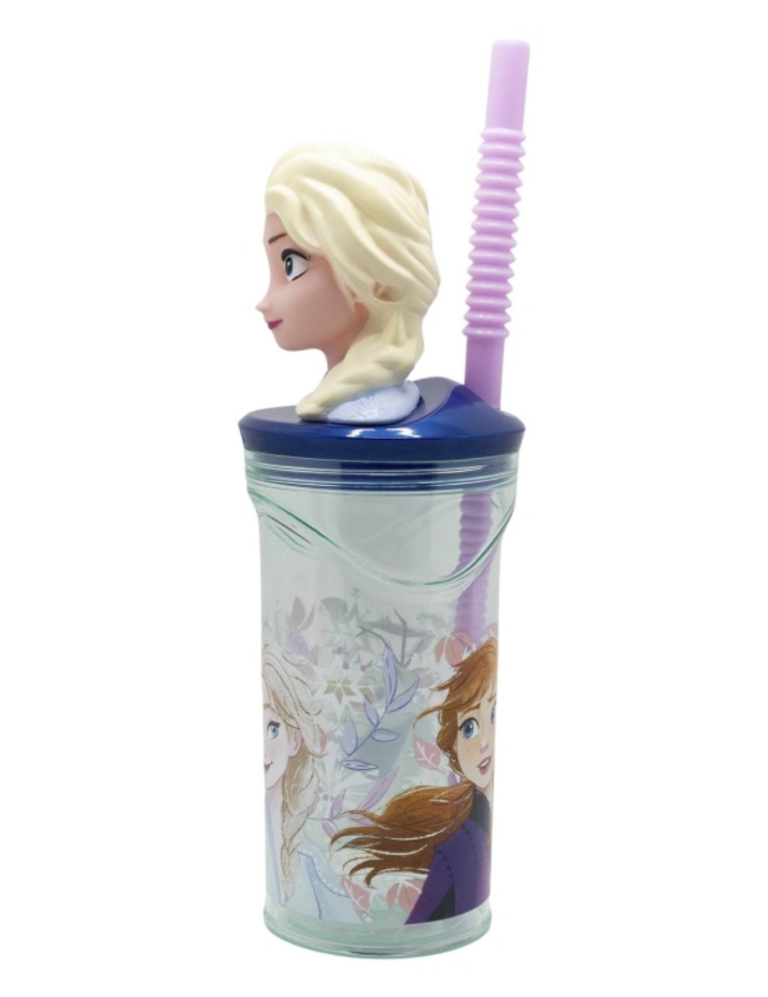 Bicchiere Borraccia Con Cannuccia Disney Frozen Elsa 3D 360ml