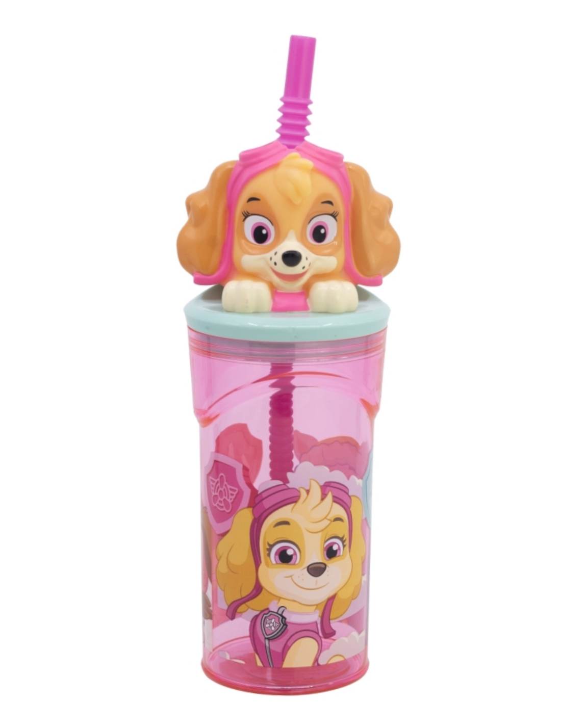 Bicchiere Borraccia Con Cannuccia Paw Patrol 3D 360ml