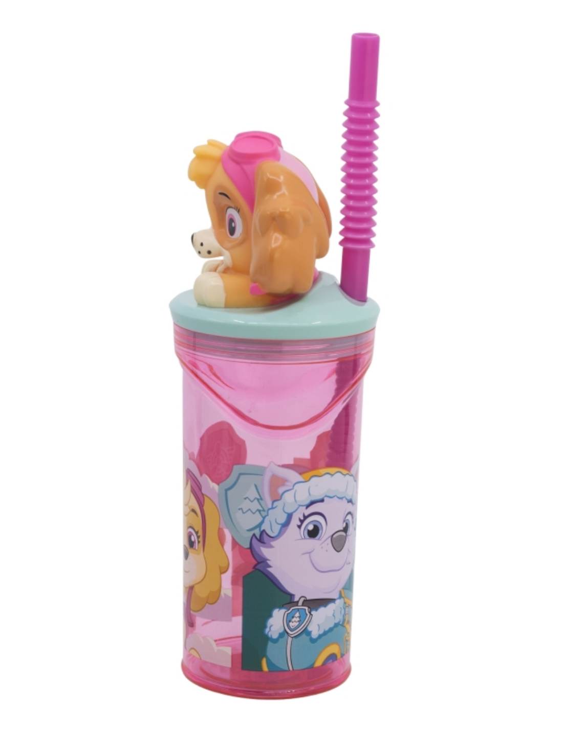 Bicchiere Borraccia Con Cannuccia Paw Patrol 3D 360ml