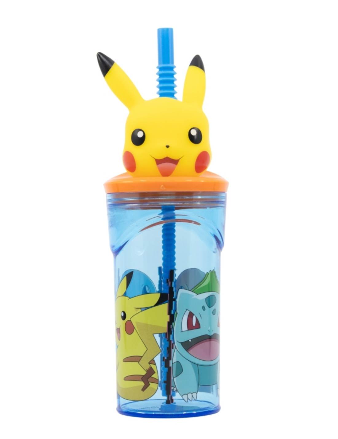 Bicchiere Borraccia Con Cannuccia Pokémon Pikachu 3D 360ml