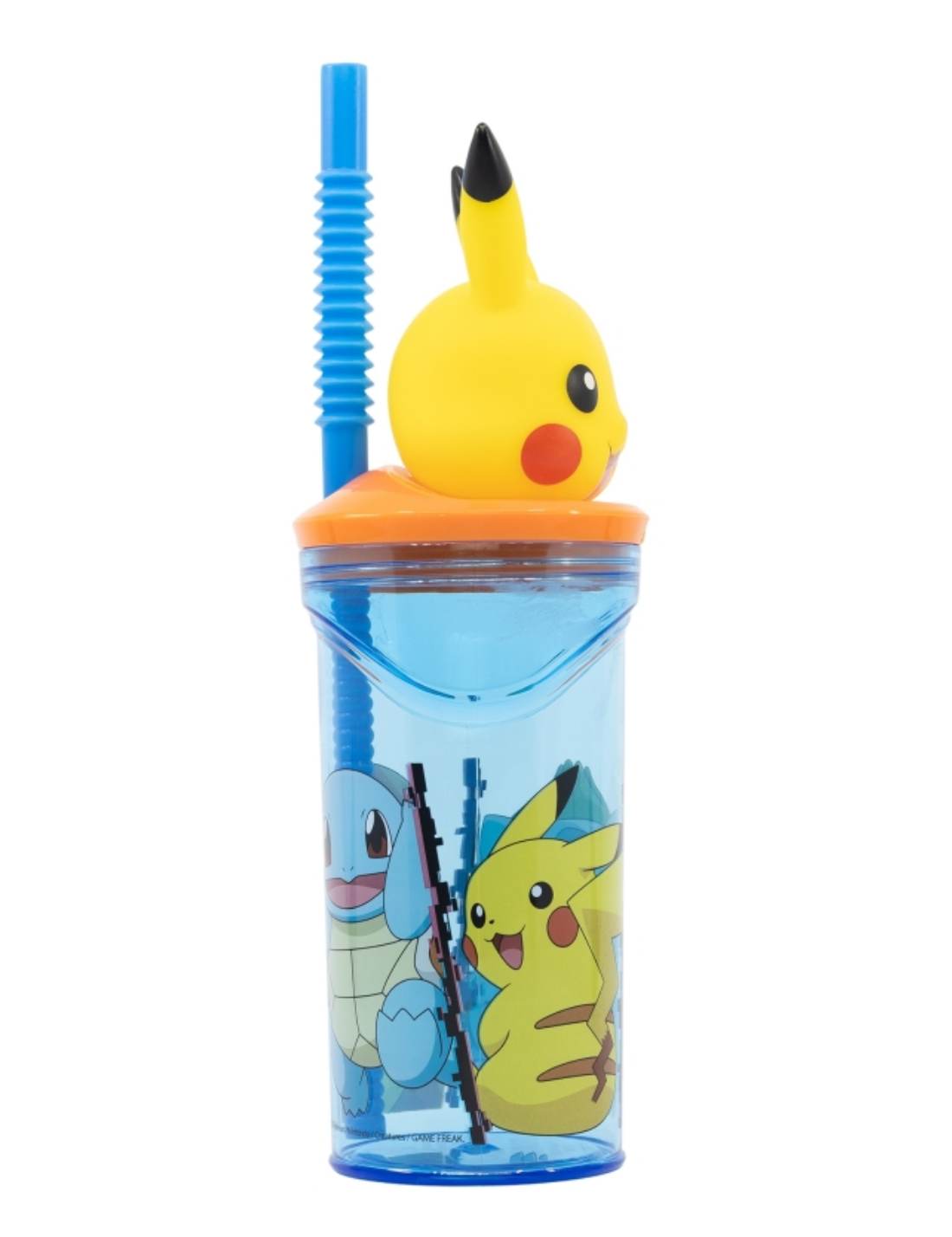 Bicchiere Borraccia Con Cannuccia Pokémon Pikachu 3D 360ml