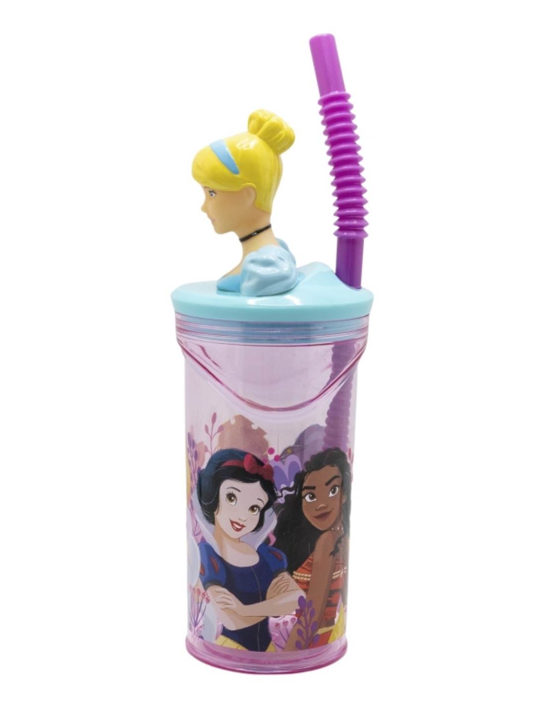 Bicchiere Borraccia Con Cannuccia Disney Cenerentola 3D 360ml