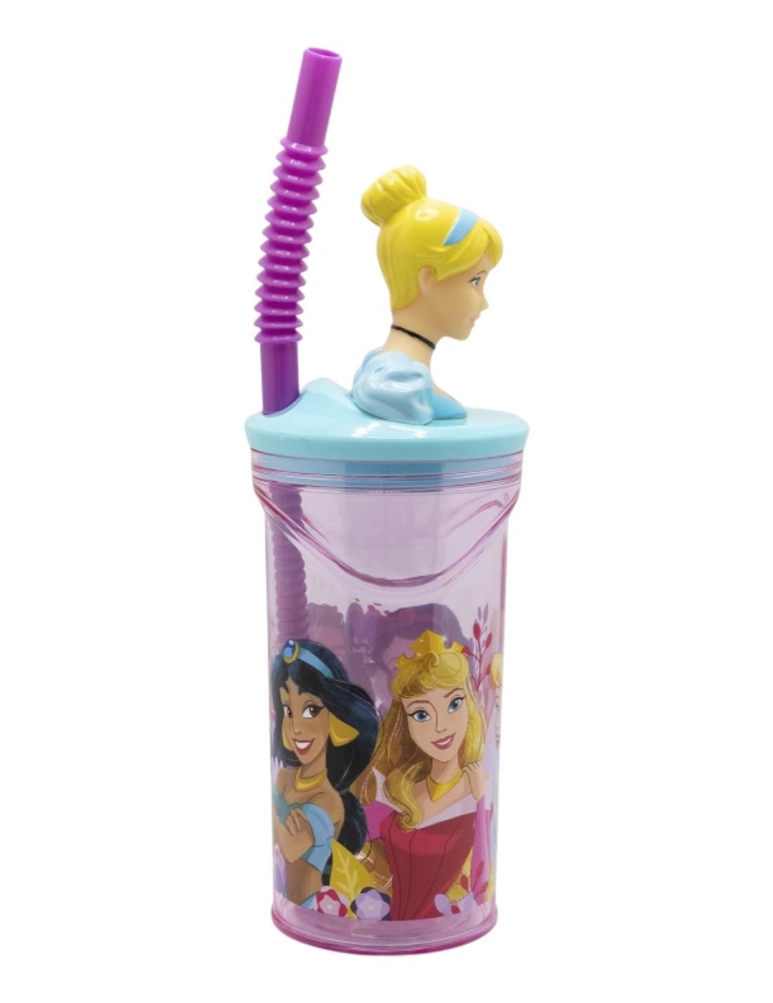 Bicchiere Borraccia Con Cannuccia Disney Cenerentola 3D 360ml