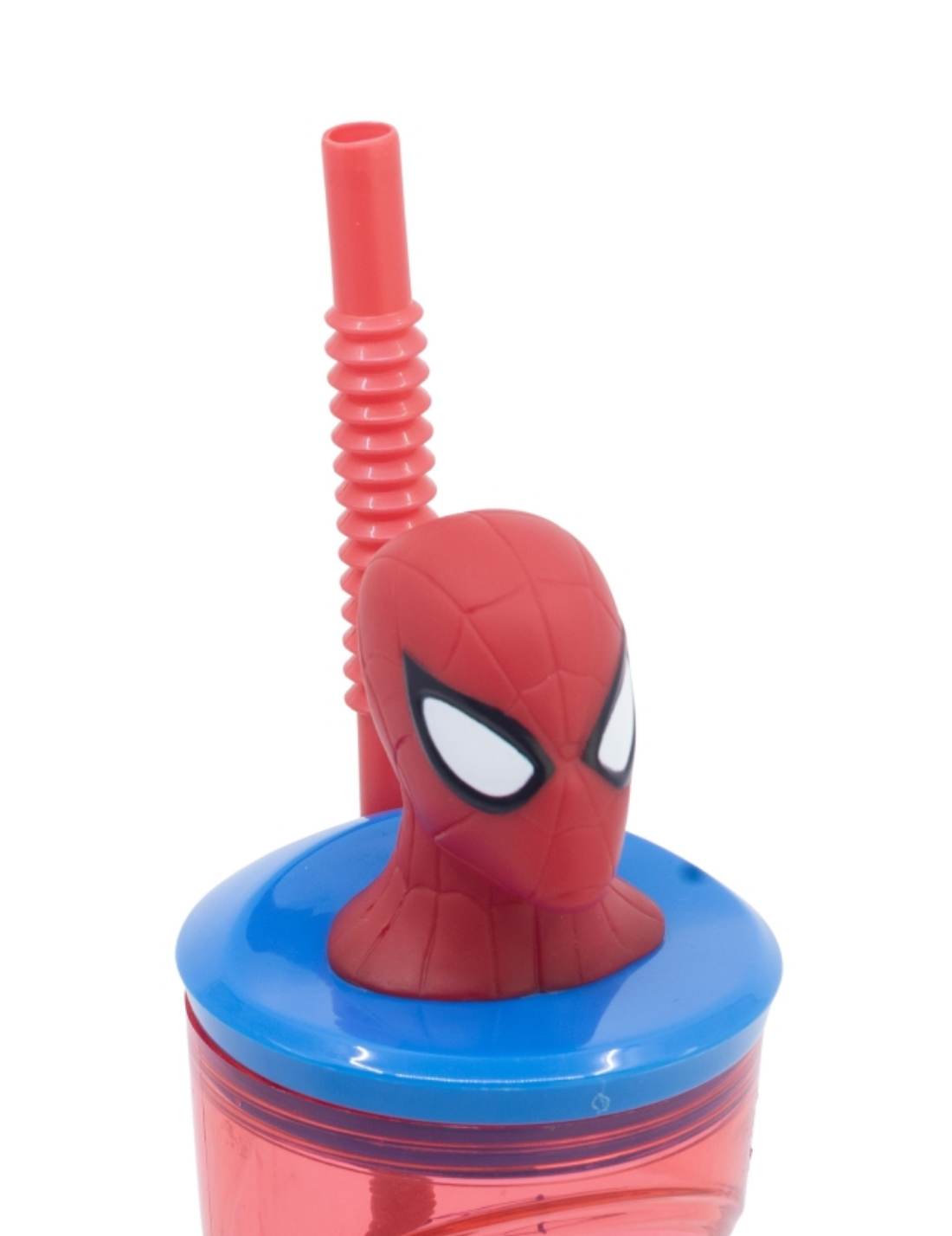 Bicchiere Borraccia Con Cannuccia Spiderman 3D 360ml