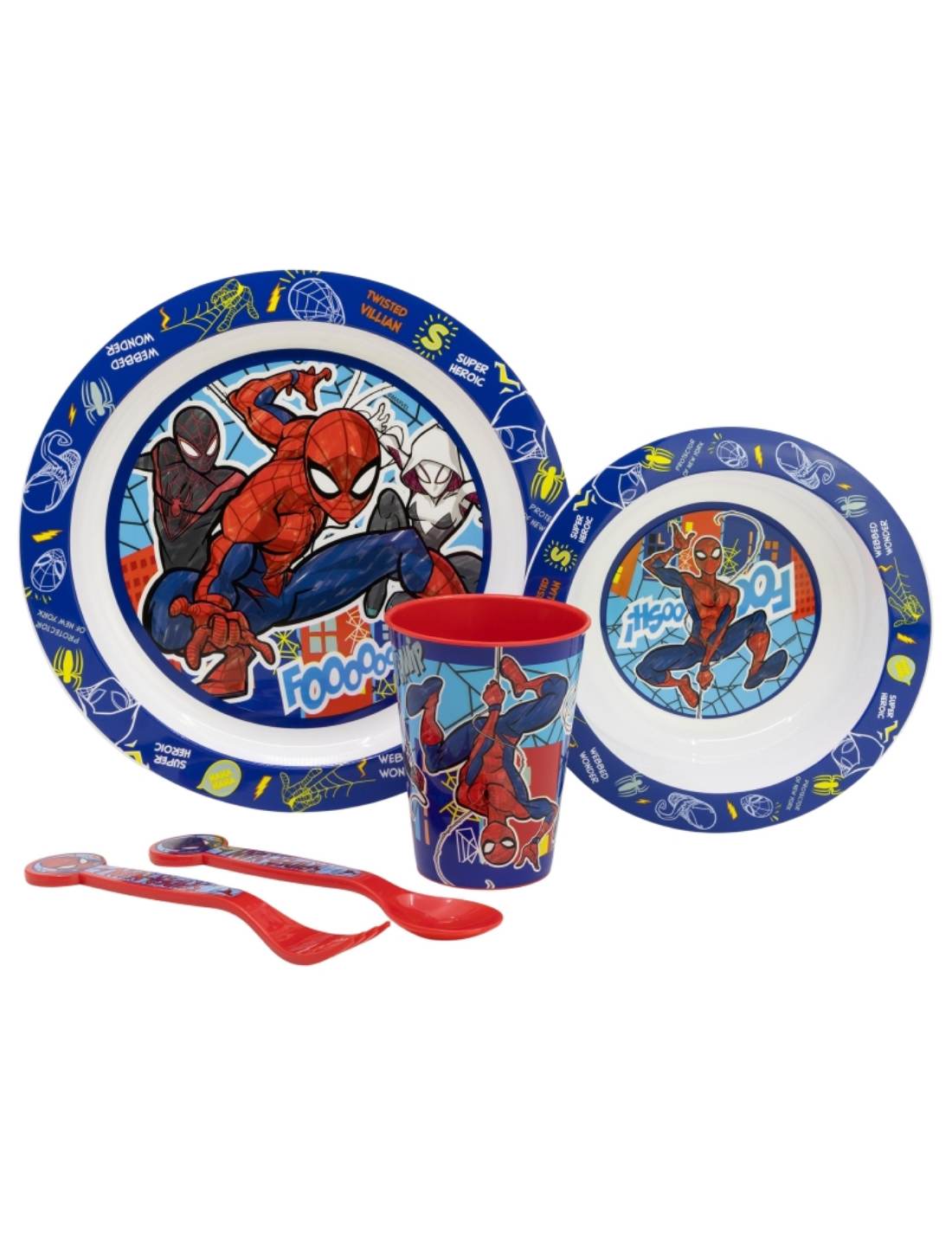 Set Pappa Per Bambini Marvel Spiderman 5pz