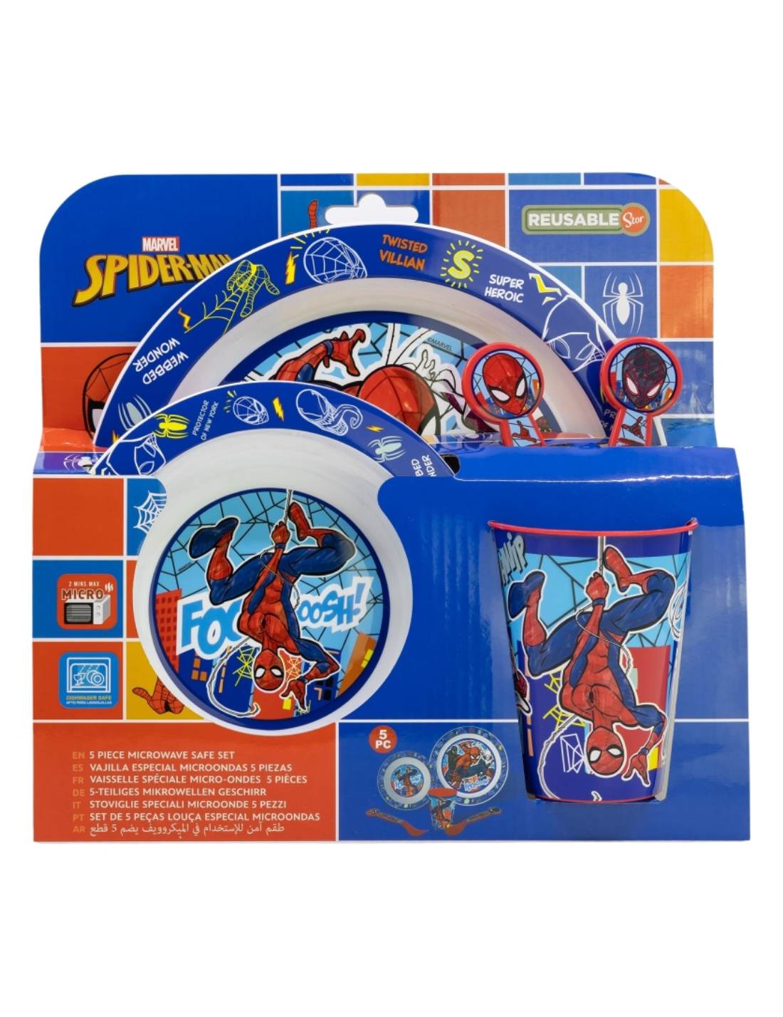 Set Pappa Per Bambini Marvel Spiderman 5pz