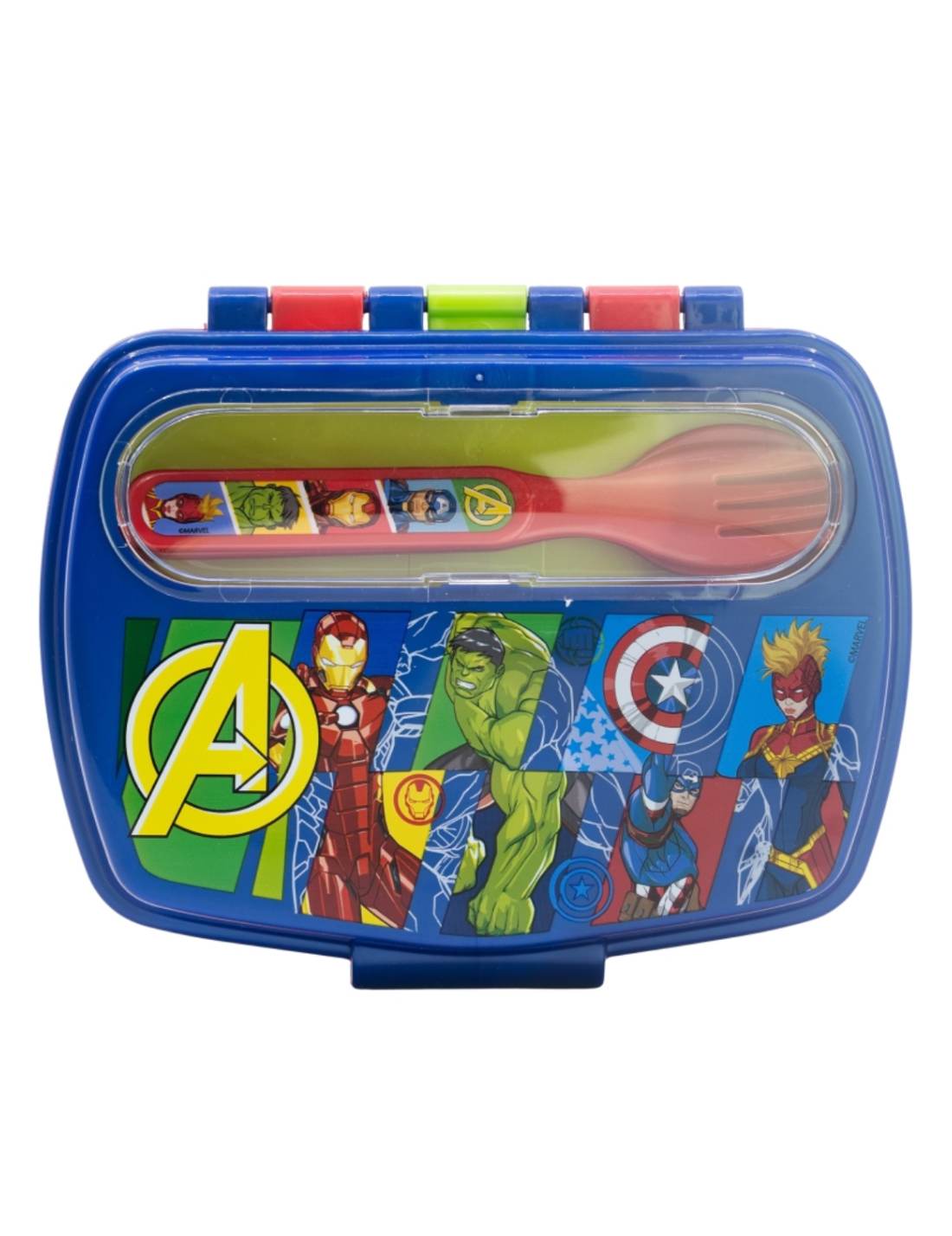 Porta Pranzo In Plastica Con Posate Avengers 17cm