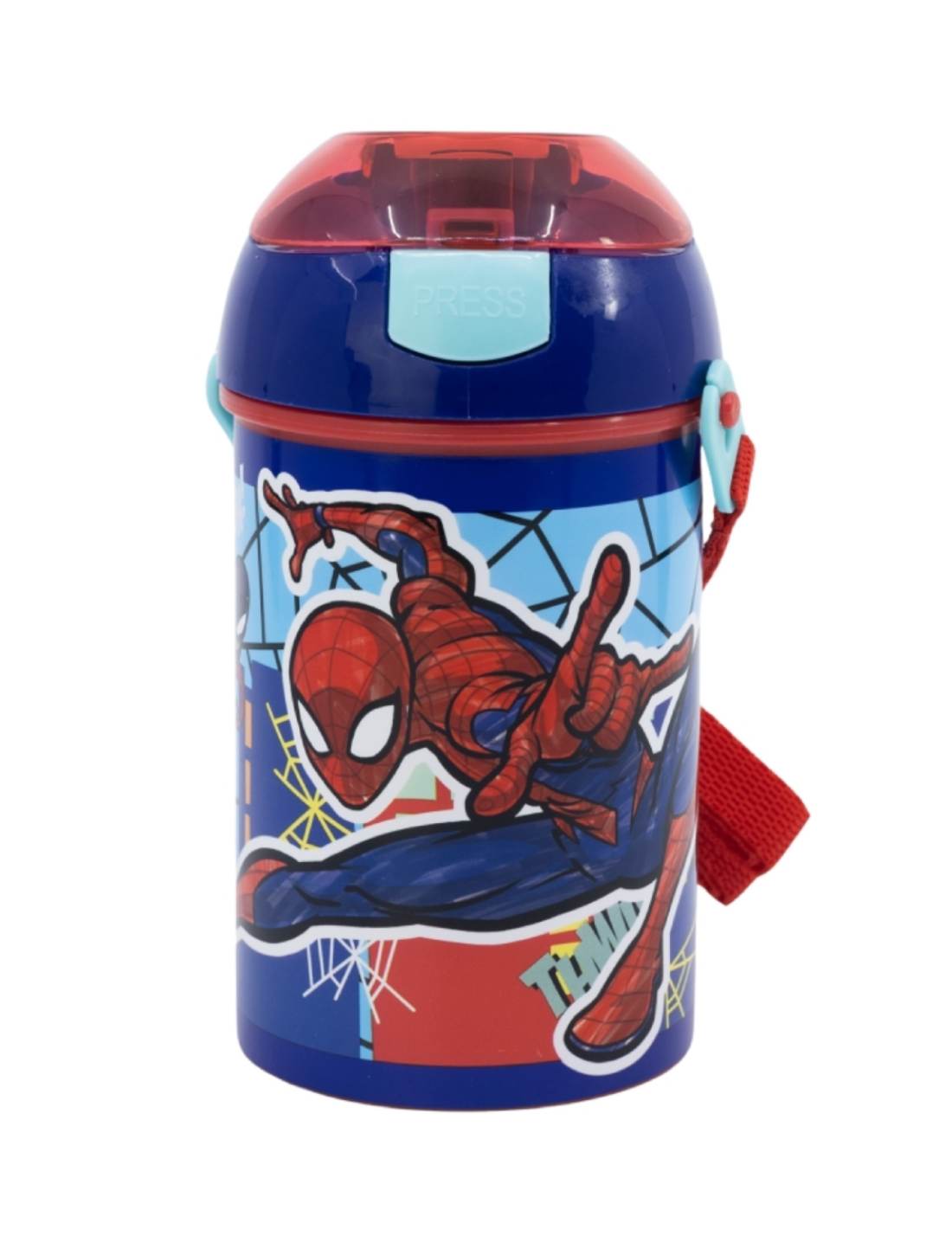 Borraccia A Scatto Con Cannuccia Marvel Spiderman 450ml