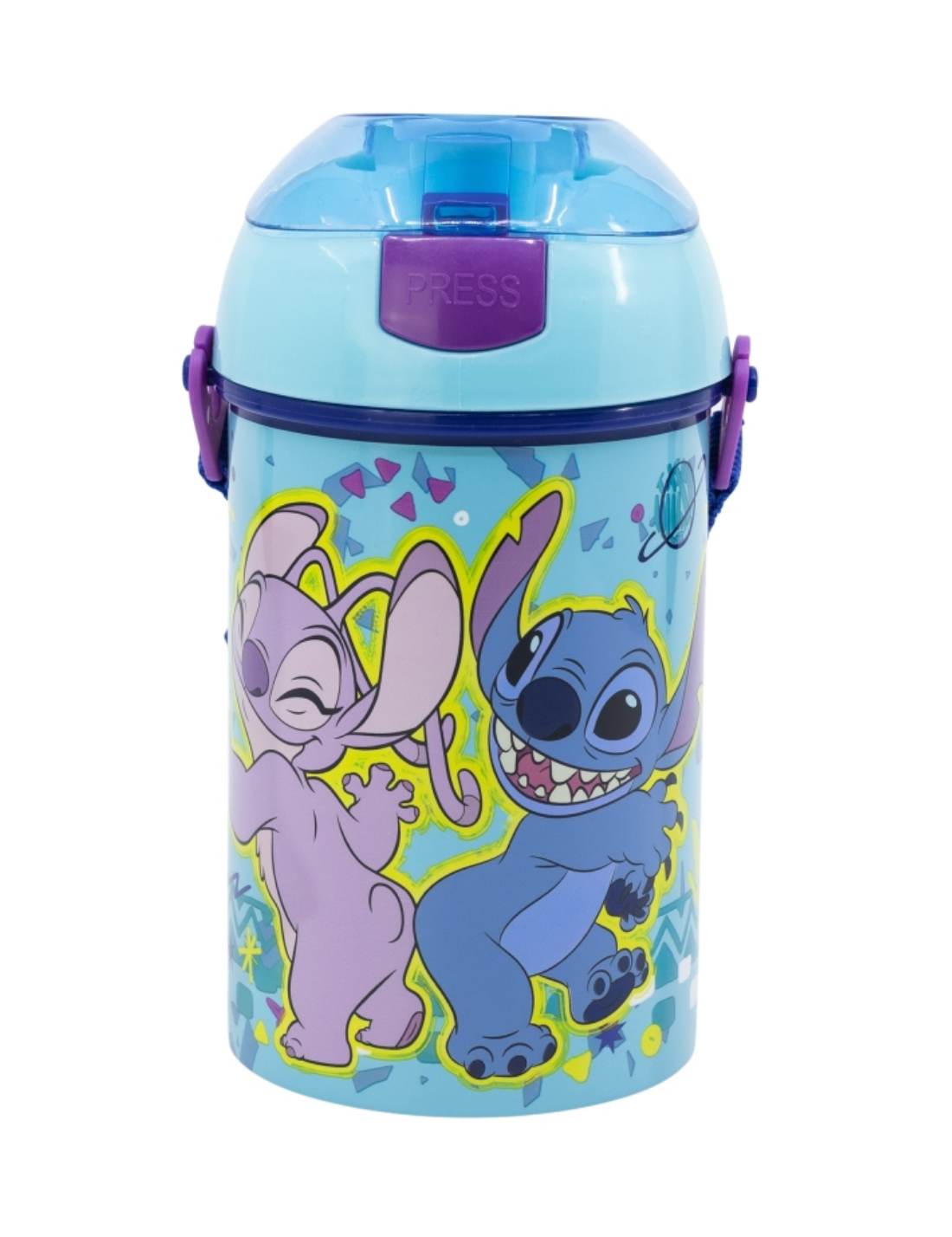 Borraccia A Scatto Con Cannuccia Disney Stitch 450ml