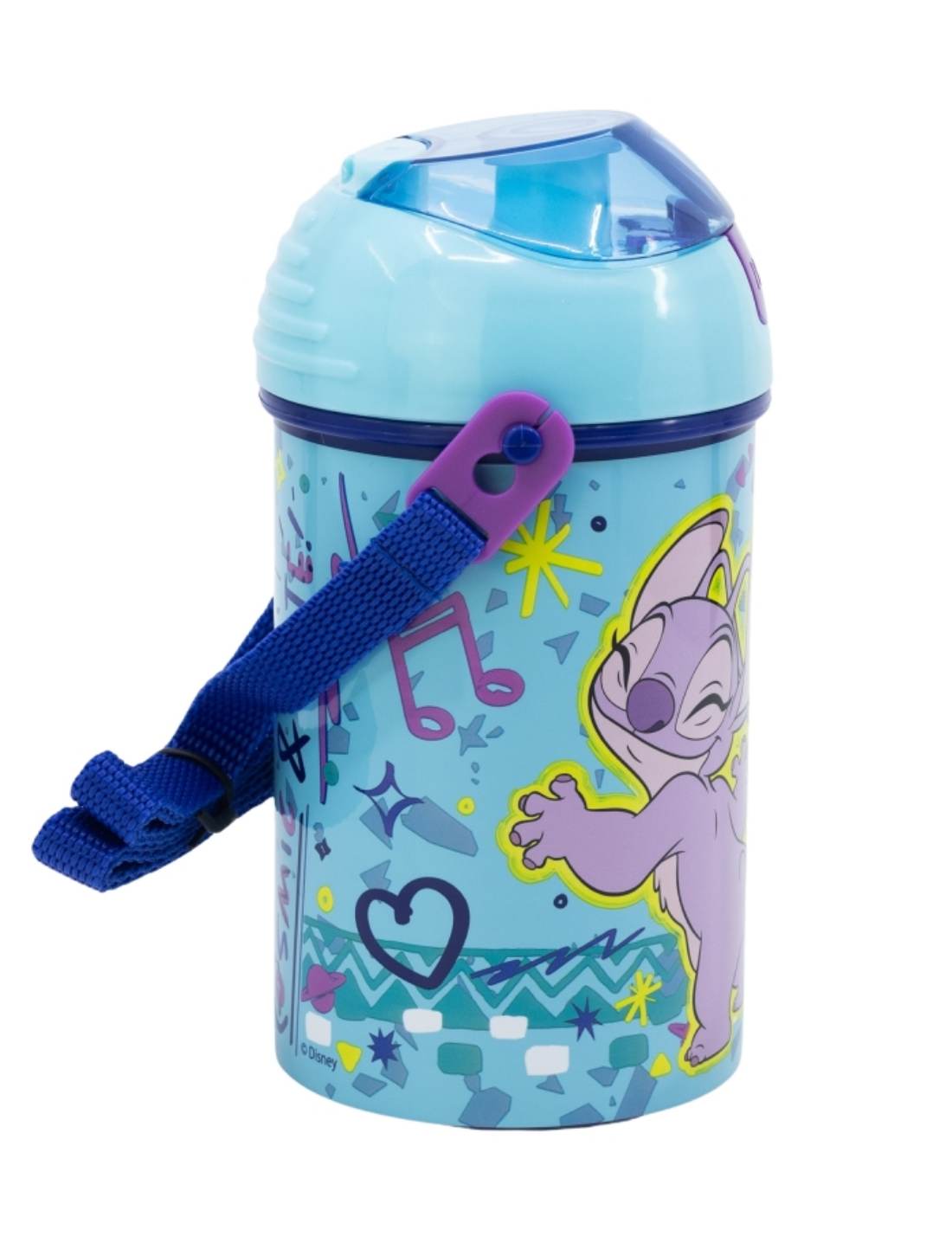 Borraccia A Scatto Con Cannuccia Disney Stitch 450ml