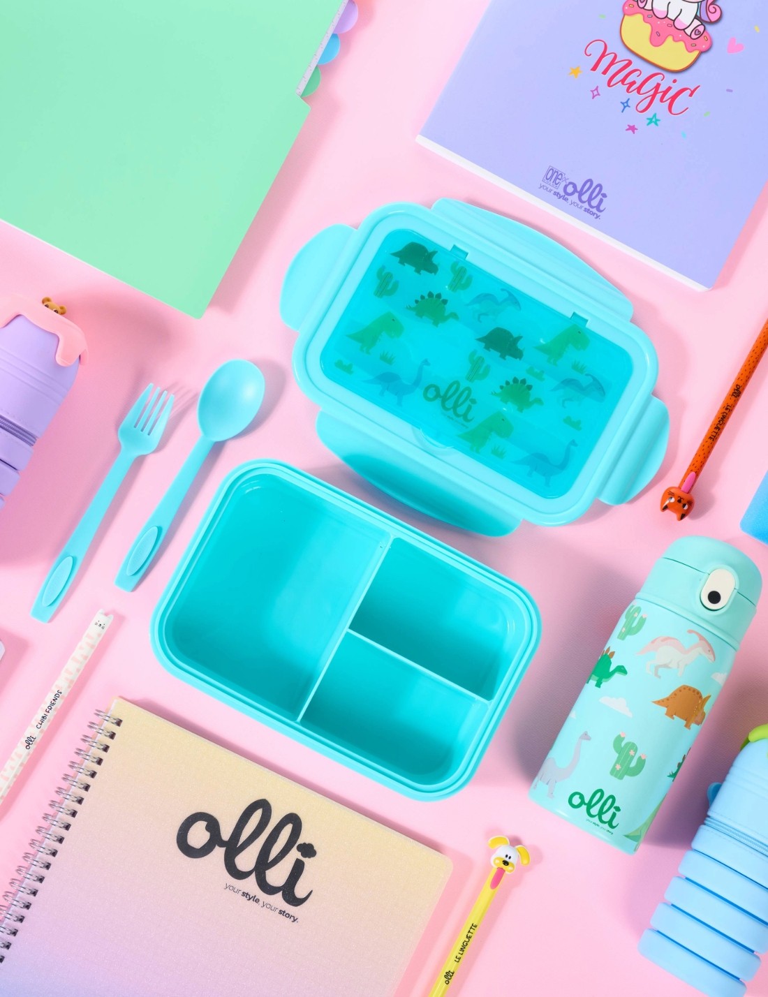Porta Pranzo Con Posate Dino Olli Kids