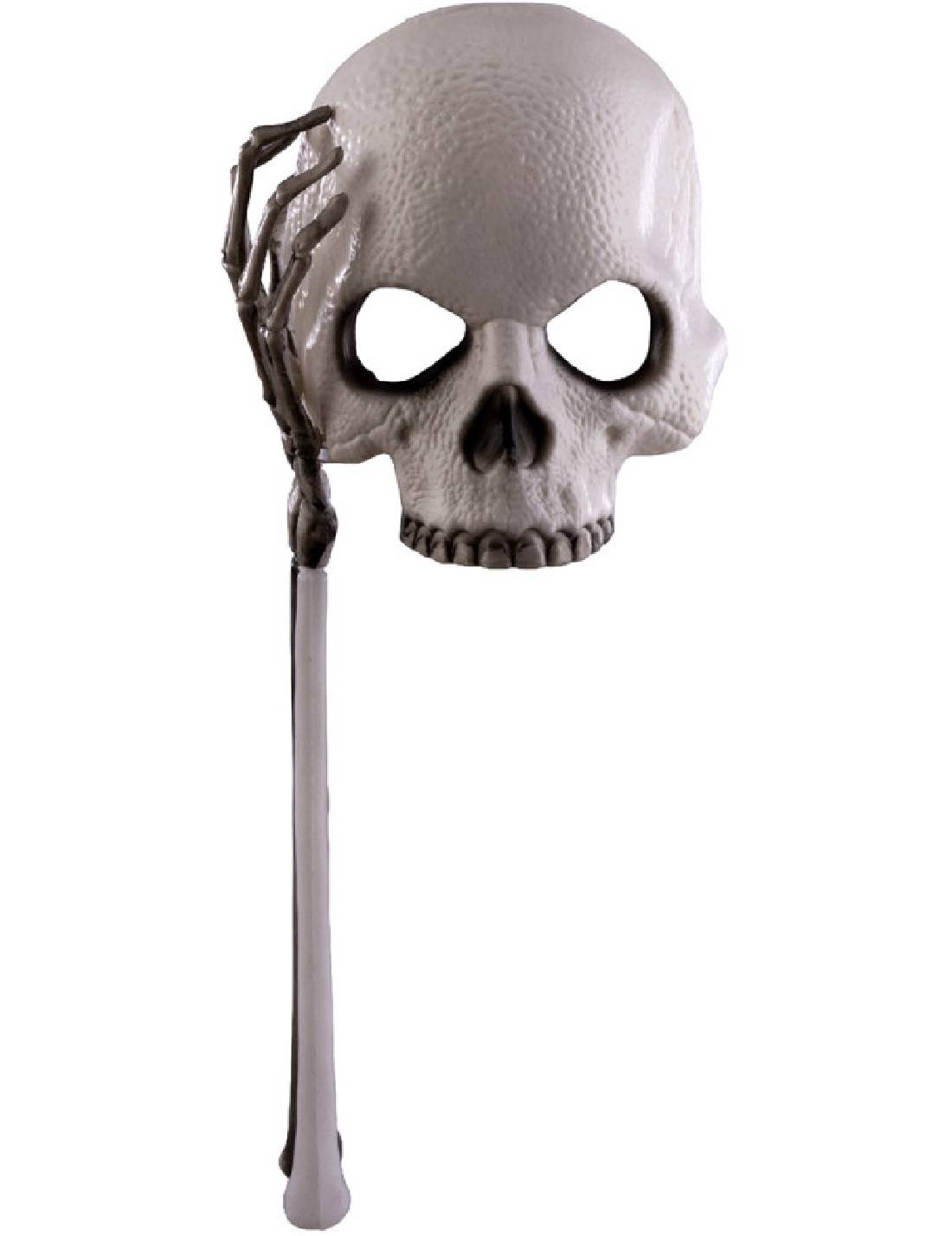 Maschera Di Halloween Teschio Con Manico Mano Scheletro