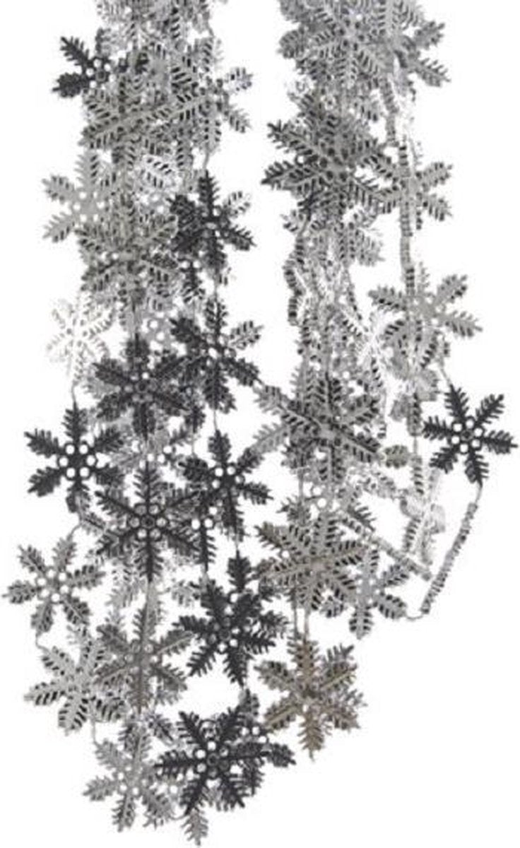 Addobbo Albero di Natale Ghirlanda Collana Di Fiocchi Di Neve Argento