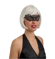 Maschera Halloween E Carnevale Macramè Nera In Tessuto