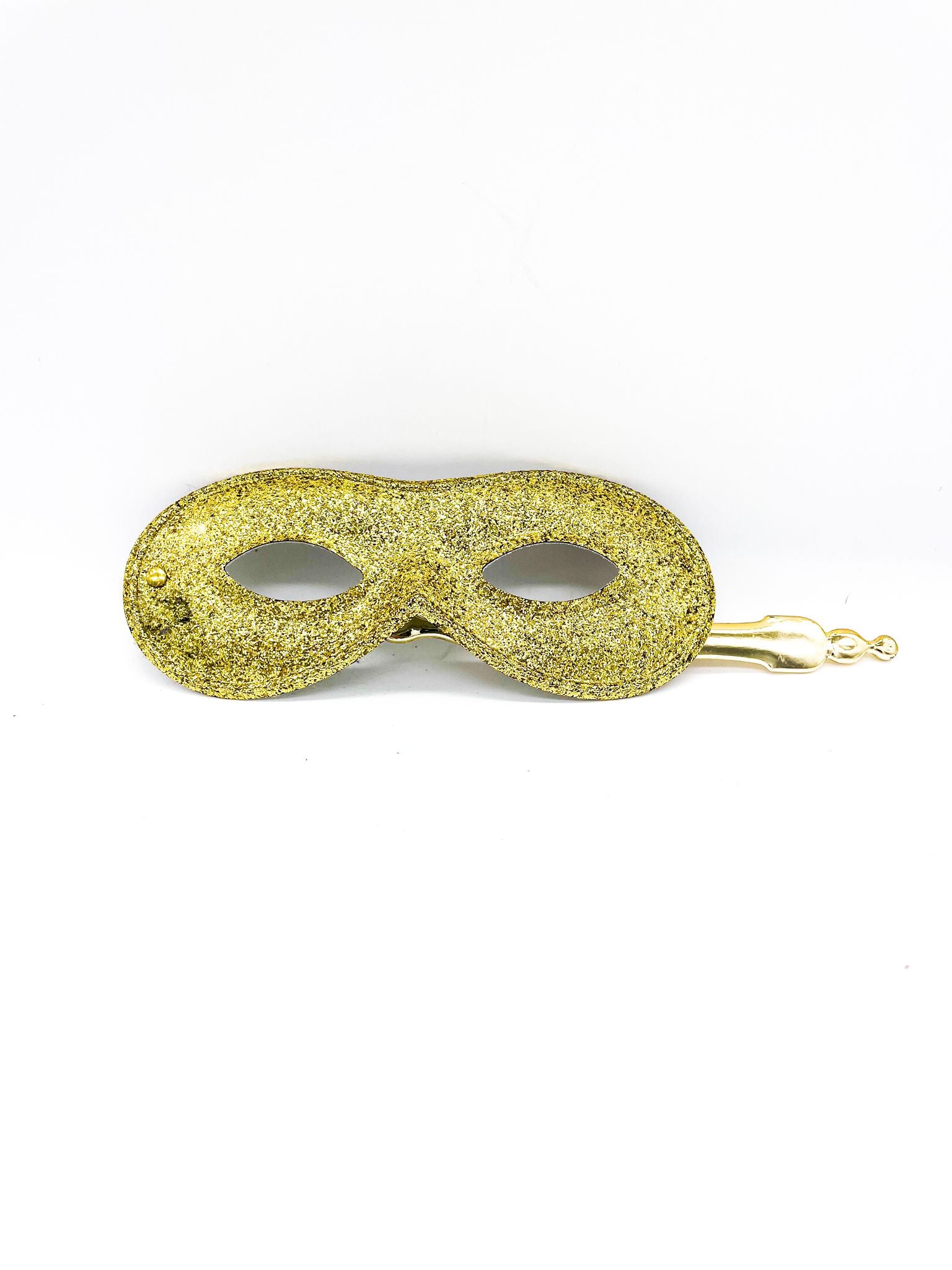 Maschera Con Asta Oro Con Glitter Per Occhi Maschere Carnevale