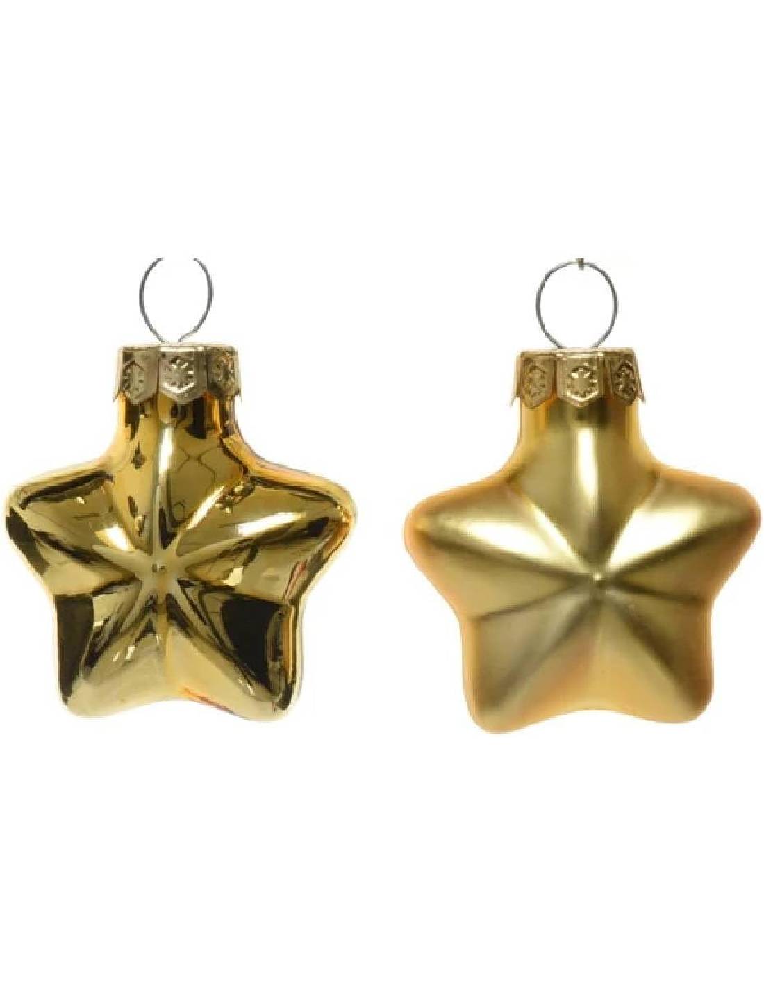 Set 12pz Palline Albero Di Natale Stella Oro 4cm
