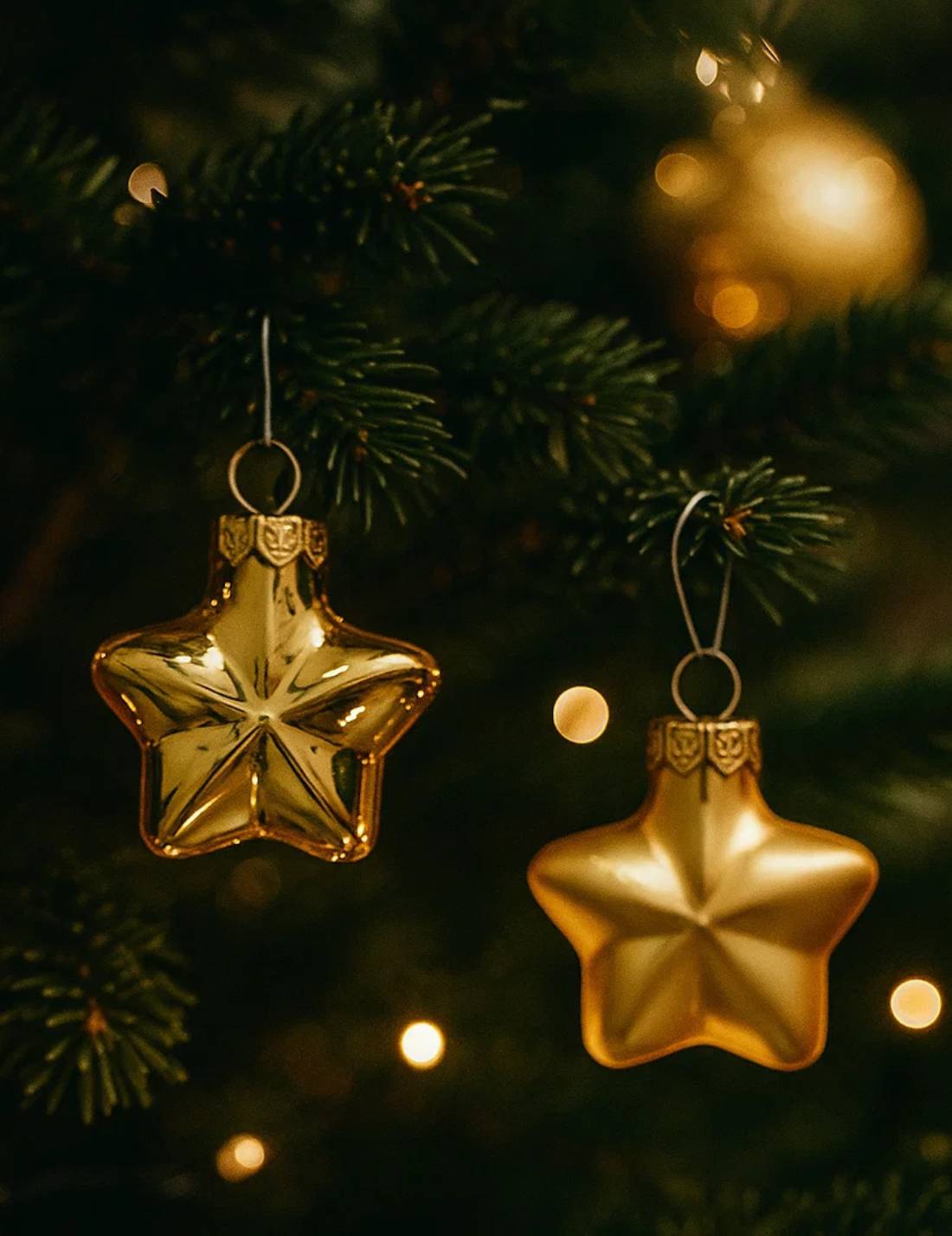 Set 12pz Palline Albero Di Natale Stella Oro 4cm