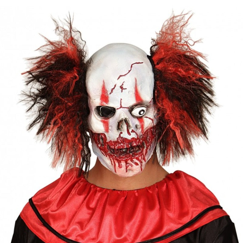 Maschera Halloween Testa Completa Teschio Clown Insanguinato