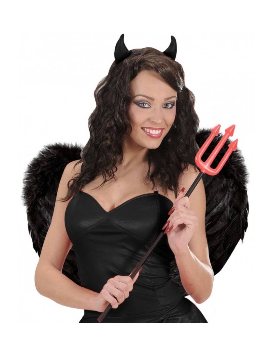 Accessorio Di Halloween Ali Piumate Nere 37x50cm