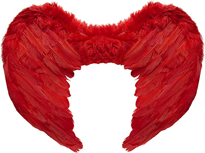 Accessorio Di Halloween Ali Piumate Rosse 50cm