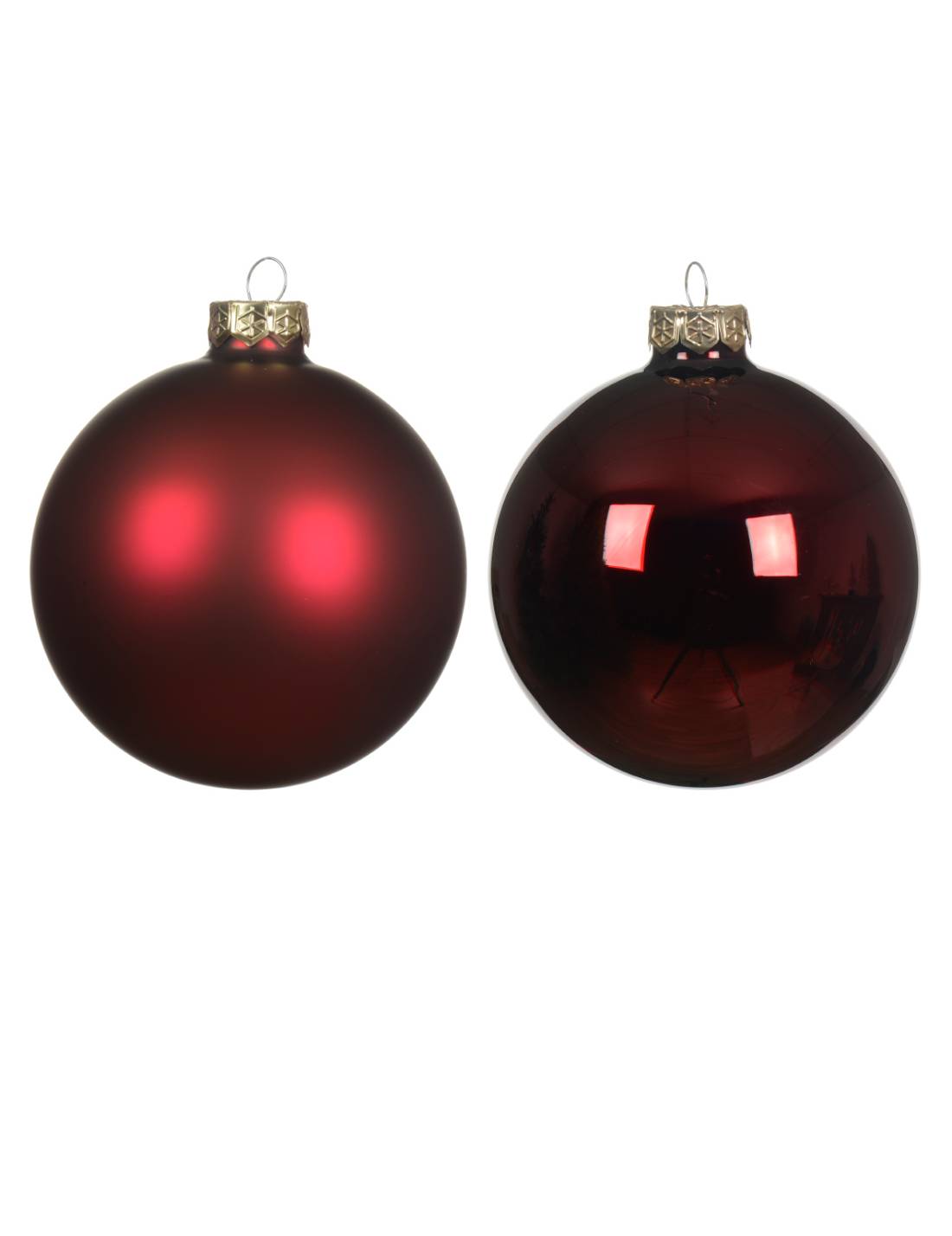 Set 18pz Palline Albero Di Natale Bordeaux 4cm