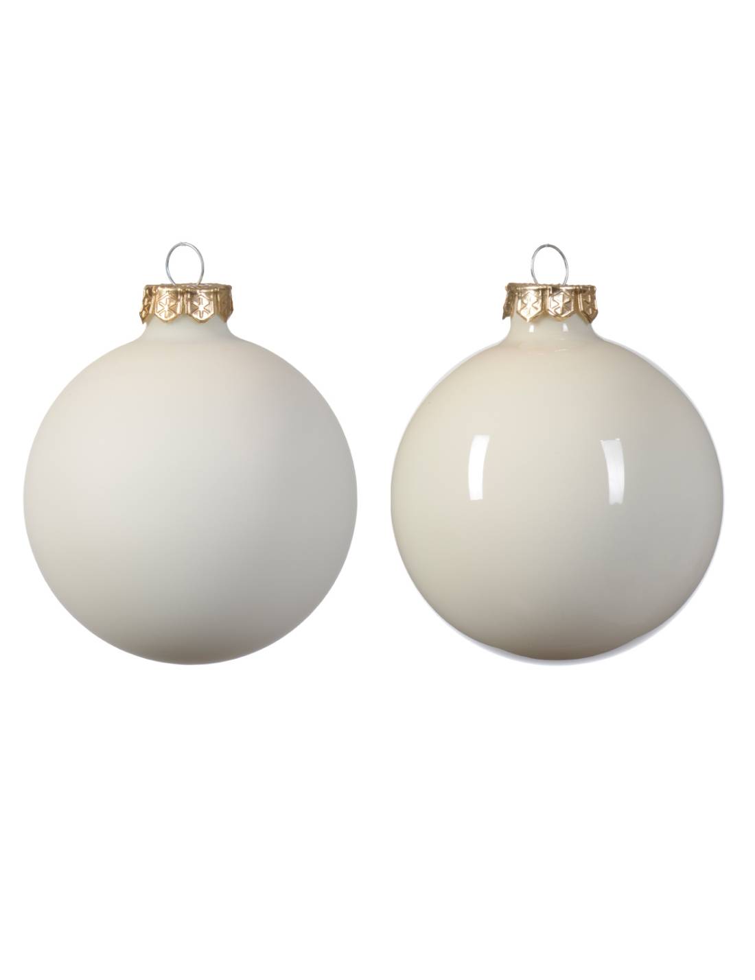 Set 18pz Palline Albero Di Natale Bianco Lana 4cm