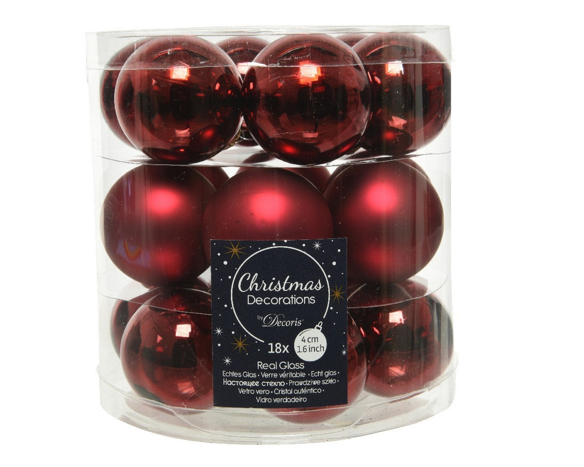 Pallina Albero Di Natale In Vetro Rosa Cipria 4cm 18pz
