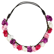 Diadema Hippie Rose Colorate Accessori Halloween E Carnevale