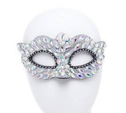 Maschera Occhi Argento Con Gemme