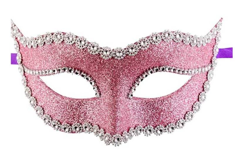 Maschera Occhi Rosa Con Glitter