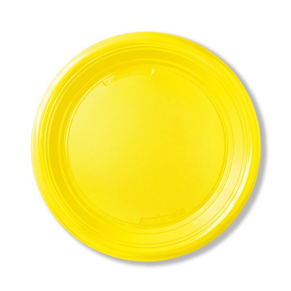 Piatti Di Plastica Fondi Giallo Set 30Pz.