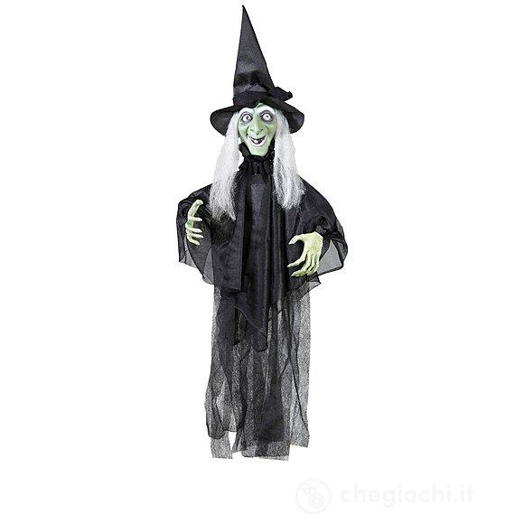 Strega Animata Parlante Con Braccia Movibili E Occhi Luminosi Con Sensore Ornamenti Halloween